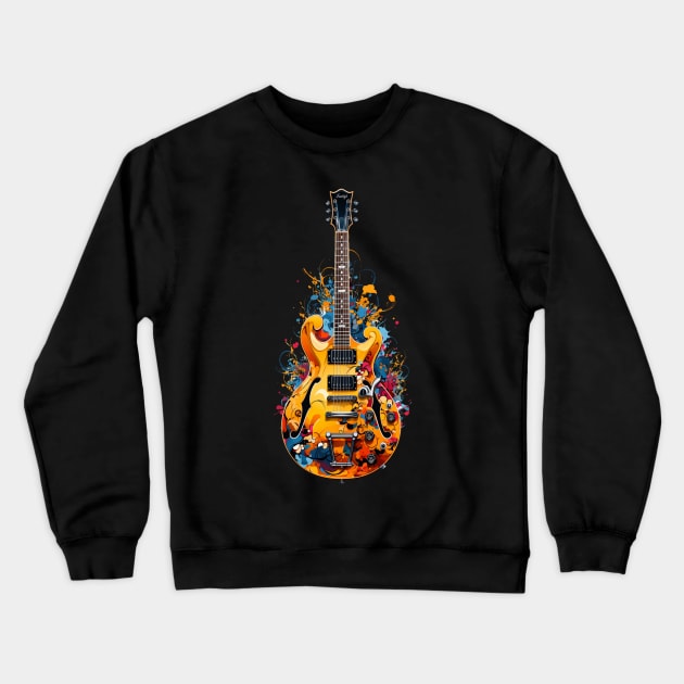 Psychedelic Electric Gutar Crewneck Sweatshirt by tfortwo